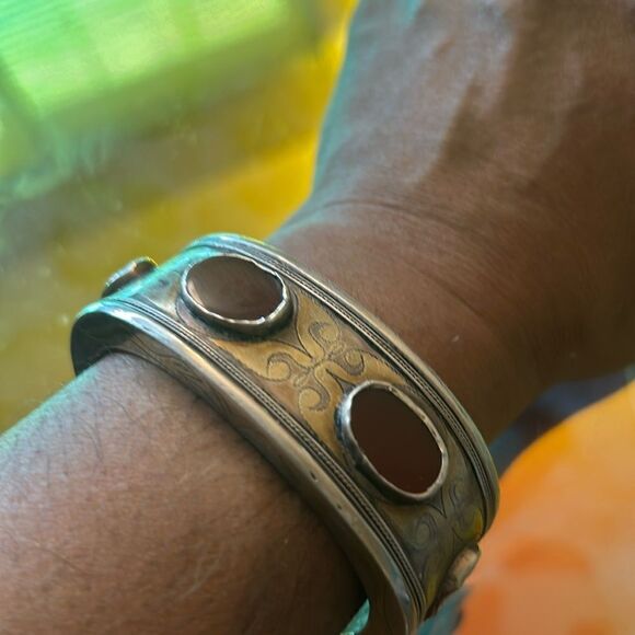 Bohemian Carnelian Cuff Bracelet **RARE - Picture 1 of 6